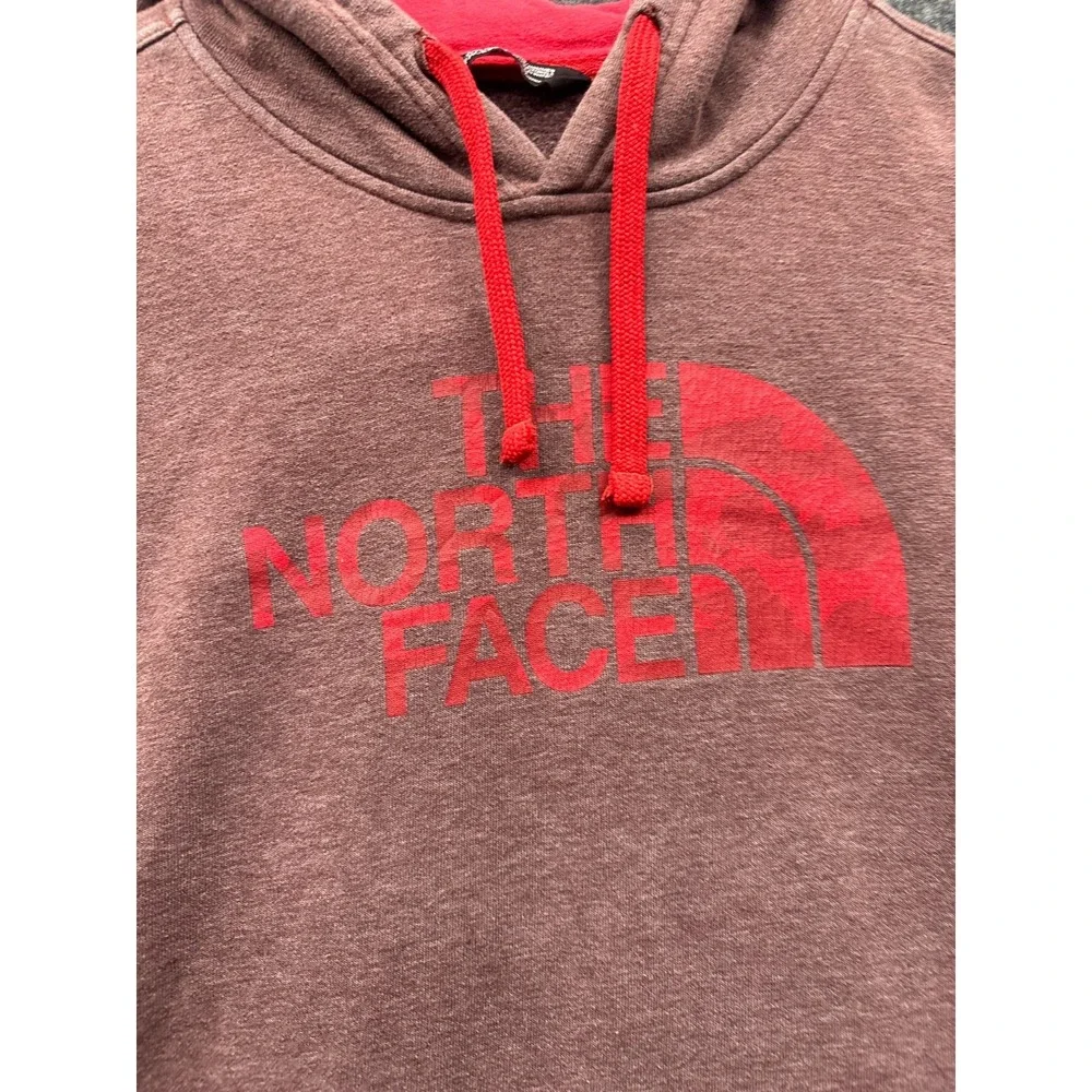 The North Face Drew Peak‎ Light Hoodie Mens XL Maroon Logo Fleece Lined Ribbed
